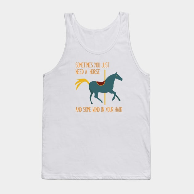 Funny Horse Wind in Your Hair Tank Top by whyitsme